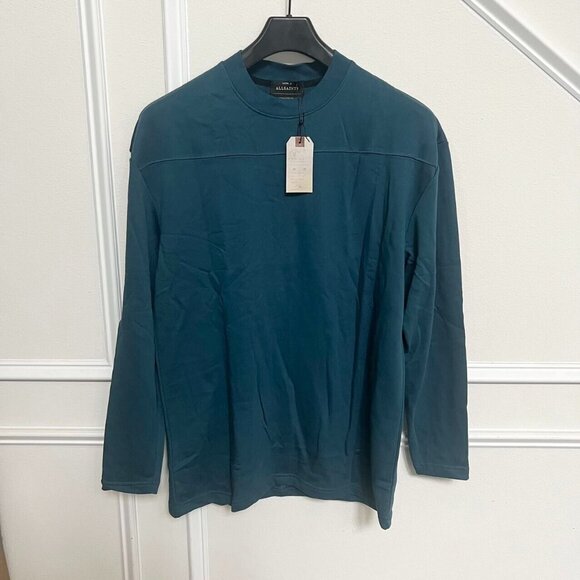 AllSaints Other - NWT All Saints Mens Sweatshirt Blue Jumper Sweater Raven Crew Ramskull Top SZ S